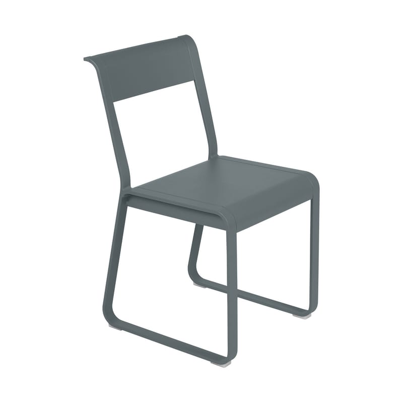Mobilier - Chaises, fauteuils de salle à manger - Chaise Bellevie métal gris / Piètement traîneau - Fermob - Gris orage - Aluminium