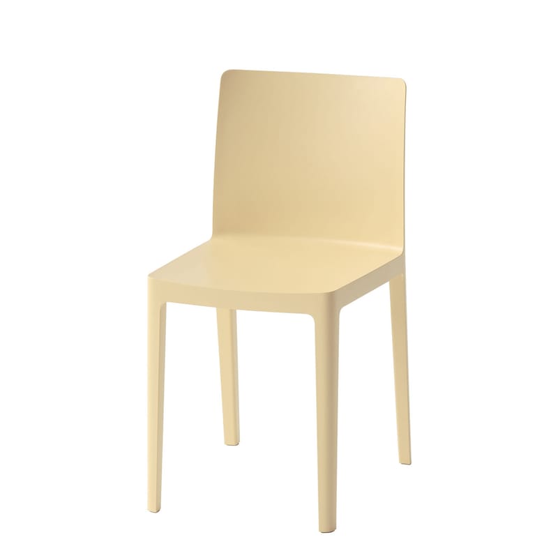 Mobilier - Chaises, fauteuils de salle à manger - Chaise Elementaire plastique jaune / Bouroullec, 2018 - Hay - Jaune clair - Fibre de verre, Polypropylène