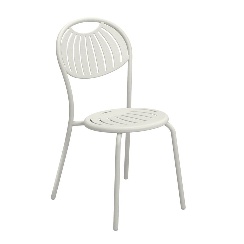 Mobilier - Chaises, fauteuils de salle à manger - Chaise empilable Coupole métal blanc - Emu - Blanc mat - Acier verni