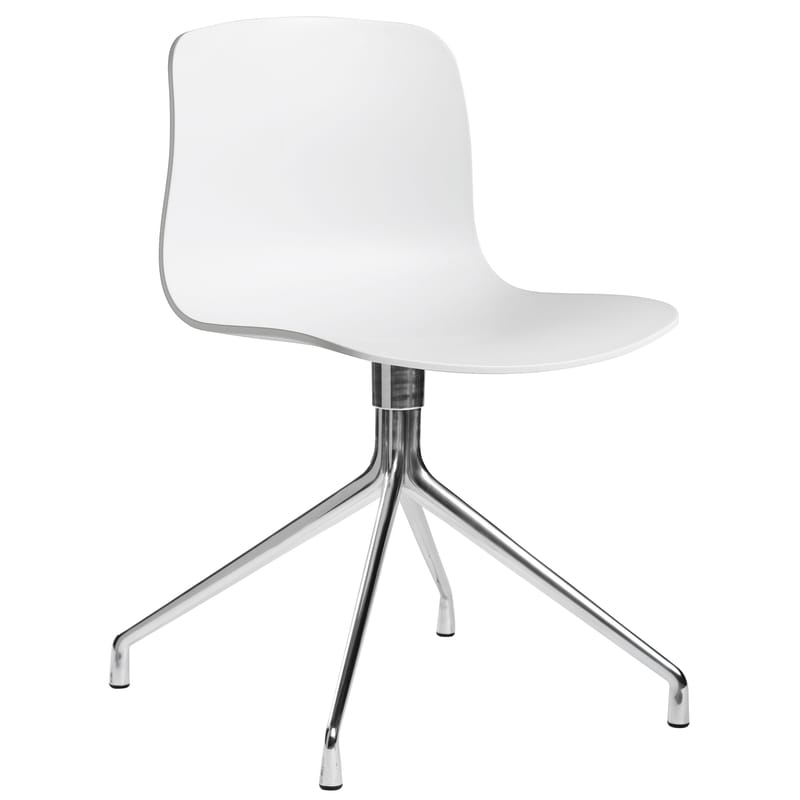 Mobilier - Chaises, fauteuils de salle à manger - Chaise pivotante About a chair plastique blanc - Hay - Blanc / Pied alu - Fonte d\'aluminium, Polypropylène