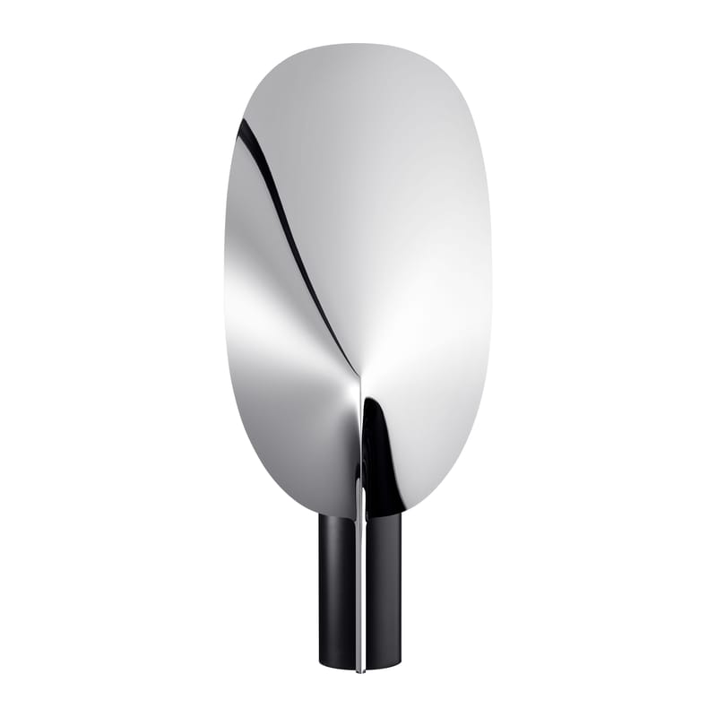 Luminaire - Lampes de table - Lampe de table Serena LED plastique argent métal / H 63 cm - Orientable - Flos - Aluminium poli / Base noire - Aluminium