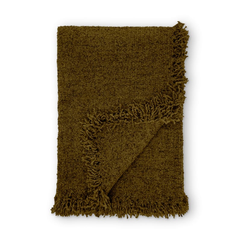 Décoration - Textile - Plaid Boucle tissu vert / Laine bouclée - 200 x 140 cm - Tom Dixon - Kaki - Laine bouclée