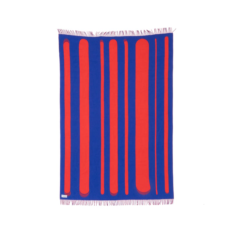 Tendances - Séjour, nouvel art de vivre ! - Plaid Brush tissu multicolore / 200 x 150 cm - raawii - Bleu / Rouge - Cachemire, Laine