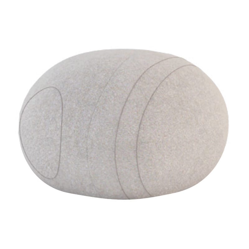 Furniture - Teen furniture - Carla Livingstones Pouf textile white Woollen version - Indoor use - Smarin - White with edging - Bultex, Wool