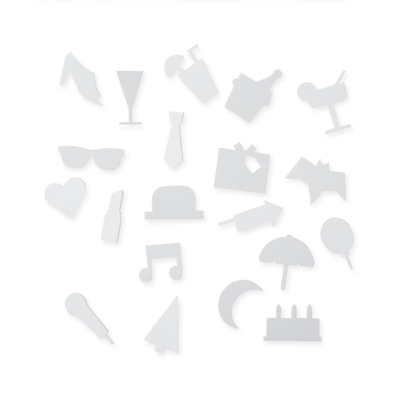 Interni - Ufficio - Set Symboles Party materiale plastico bianco / per pannello traforato - Design Letters - Bianco - ABS, Polimetilmetacrilato