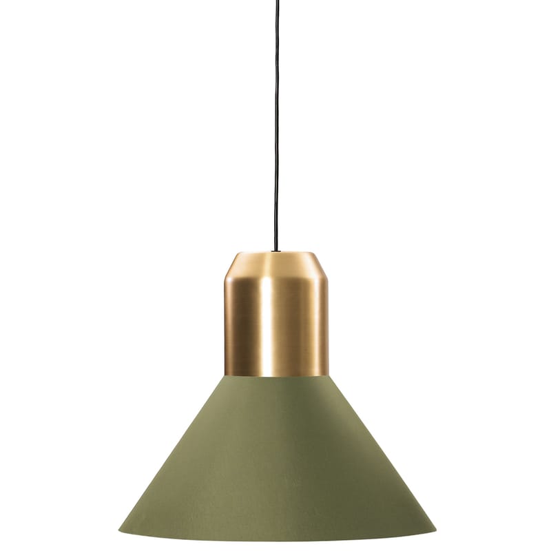 Luminaire - Suspensions - Suspension Bell Light tissu vert or métal / Ø 45 x H 40 cm - ClassiCon - Vert & laiton - Laiton, Tissu