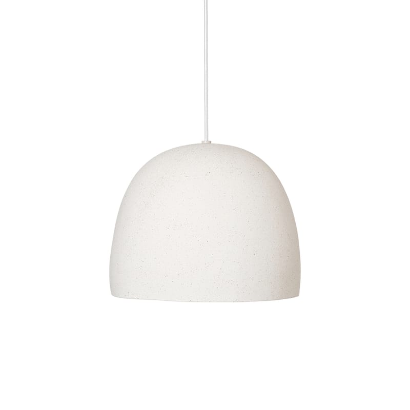 Luminaire - Suspensions - Suspension Speckle céramique blanc Large / Grès Ø 30 x H 24 cm - Ferm Living - Ø 30 cm / Blanc cassé - Grès