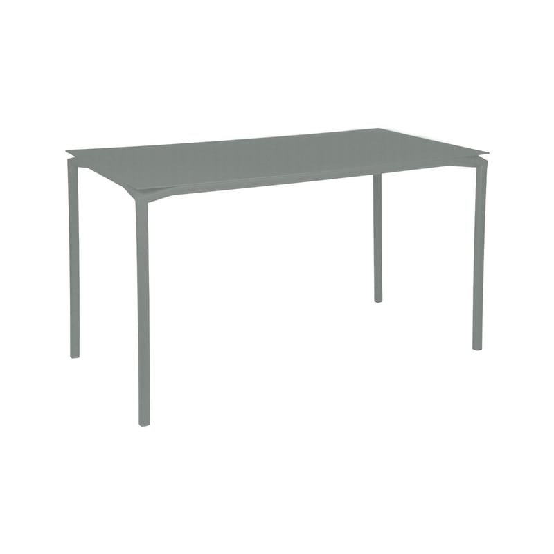 Mobilier - Mange-debout et bars - Table haute Calvi métal gris / 160 x 80 cm x H 92 cm - 6 personnes - Fermob - Gris lapilli - Aluminium laqué