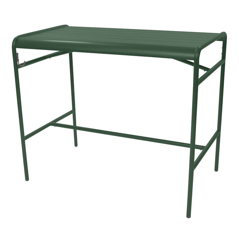 Mobilier - Mange-debout et bars - Table haute Luxembourg métal vert / 4 personnes - 126 x 73 cm - Aluminium - Fermob - Cèdre - Aluminium