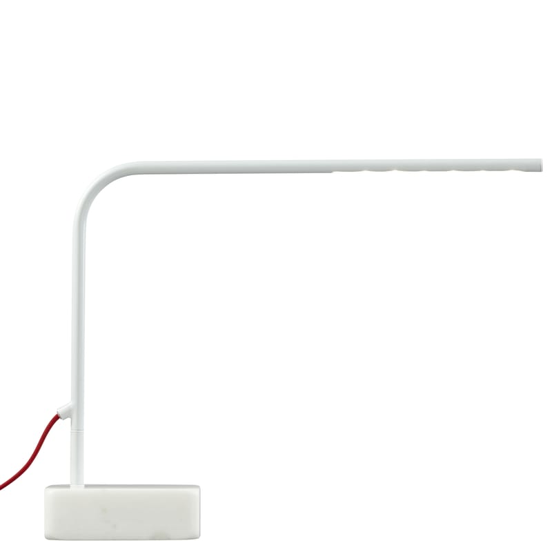 Lighting - Table Lamps - Birdy Low LED Table lamp metal white LED - H 35 cm - Forestier - White - Lacquered metal, Marble