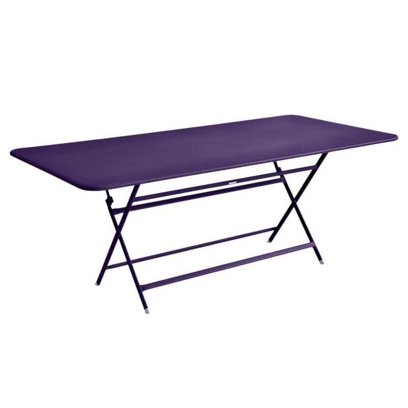 Jardin - Tables de jardin - Table pliante Caractère métal violet / 90 x 190 cm - 8 à 10 personnes - Fermob - Aubergine - Acier peint