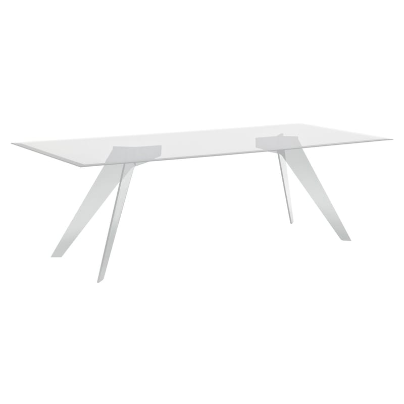 Mobilier - Tables - Table rectangulaire Alister verre transparent / 210 x 90 cm - Glas Italia - 210 x 90 cm - Transparent - Verre