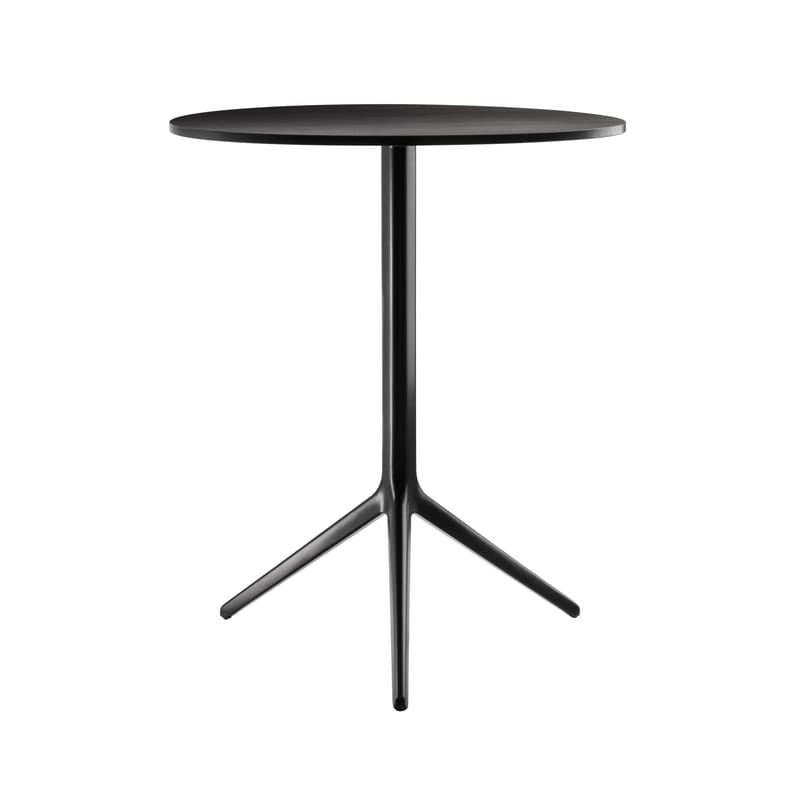 Maison et Objet - New archetyps - Central Foldable table wood black H 72 cm x Ø 60 cm - Varnished alu version - Magis - Black - Varnished cast aluminium, Varnished HPL