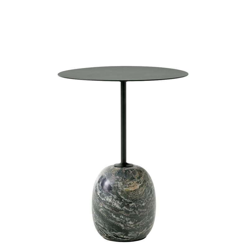 Mobilier - Tables basses - Guéridon Lato LN8 métal pierre vert / Marbre - Ø 40 x H 50 cm - &tradition - Plateau vert / Marbre vert - Acier peint, Marbre