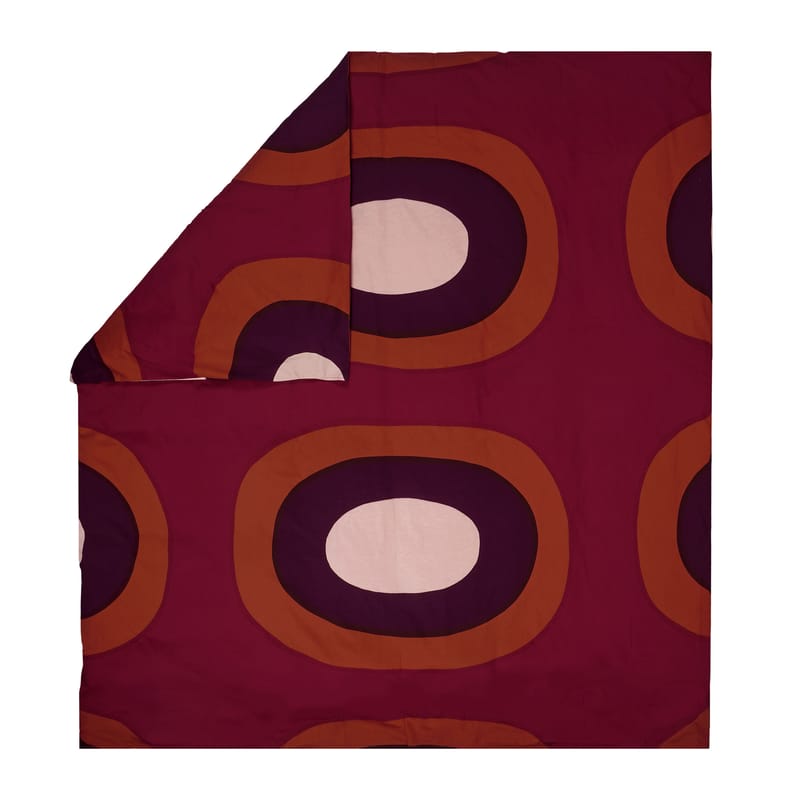 Linge de maison - Linge de lit - Housse de couette 240 x 220 cm Melooni tissu multicolore / Coton - Marimekko - Housse couette (240 x 220 cm) / Rouge - Coton