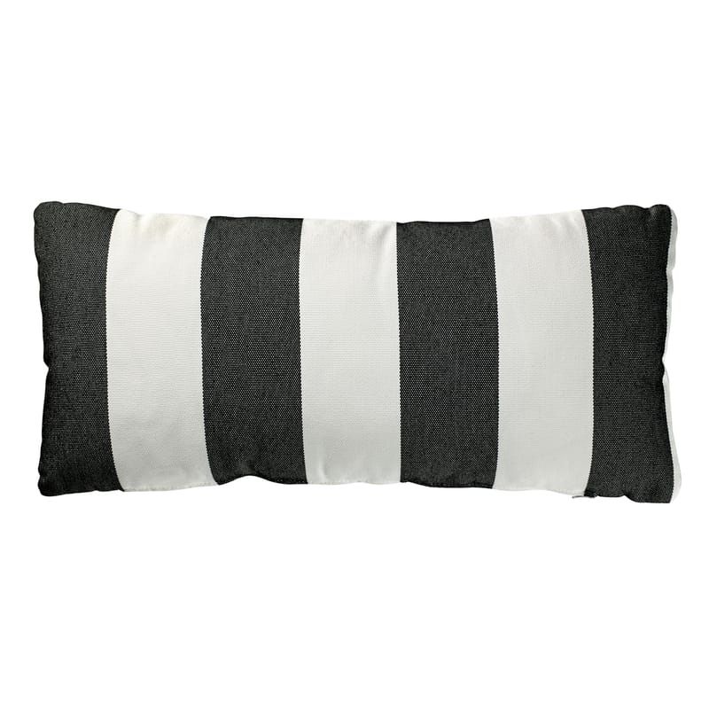 Decoration - Cushions & Poufs - Fish & Fish Outdoor cushion textile black / 60 x 30 cm - Serax - Large stripes / Black & white - Polyurethane foam, Synthetic fabric