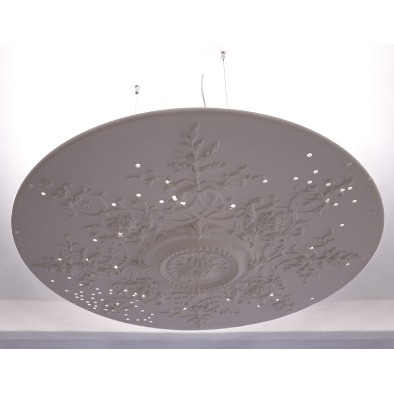 Illuminazione - Plafoniere - Plafoniera Mr Haussmann ceramica bianco in gesso Ø 82 cm - In esclusiva - Compagnie - Bianco - Gesso