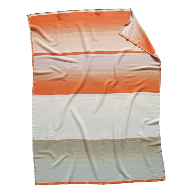 Décoration - Textile - Plaid Colour n°9 tissu orange multicolore / Laine - 180 x 140 cm - Hay - Orange, gris & bleu - Laine Mérinos