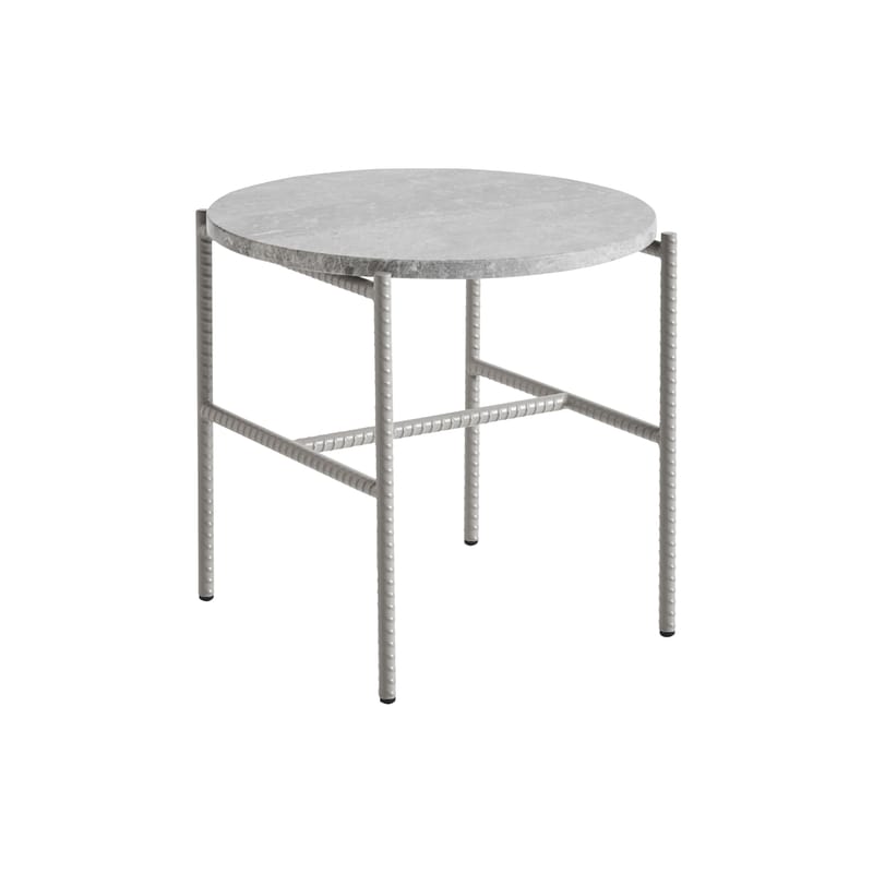 Mobilier - Tables basses - Table basse Rebar pierre gris / marbre - Ø 45 x H 40,5 cm - Hay - Gris / Marbre gris - Acier, Marbre