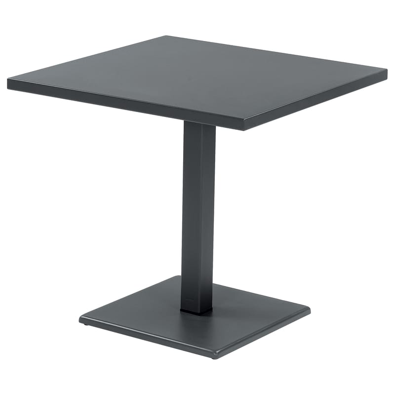 Jardin - Tables de jardin - Table carrée Round métal / 80 x 80 cm - Emu - Fer Ancien - Acier