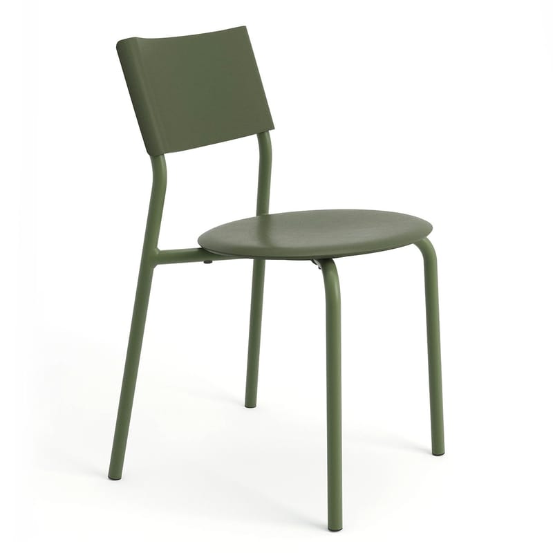 Mobilier - Chaises, fauteuils de salle à manger - Chaise empilable SSDr plastique vert / Plastique recyclé - TIPTOE - Vert Romarin - Acier thermolaqué, Polypropylène recyclé