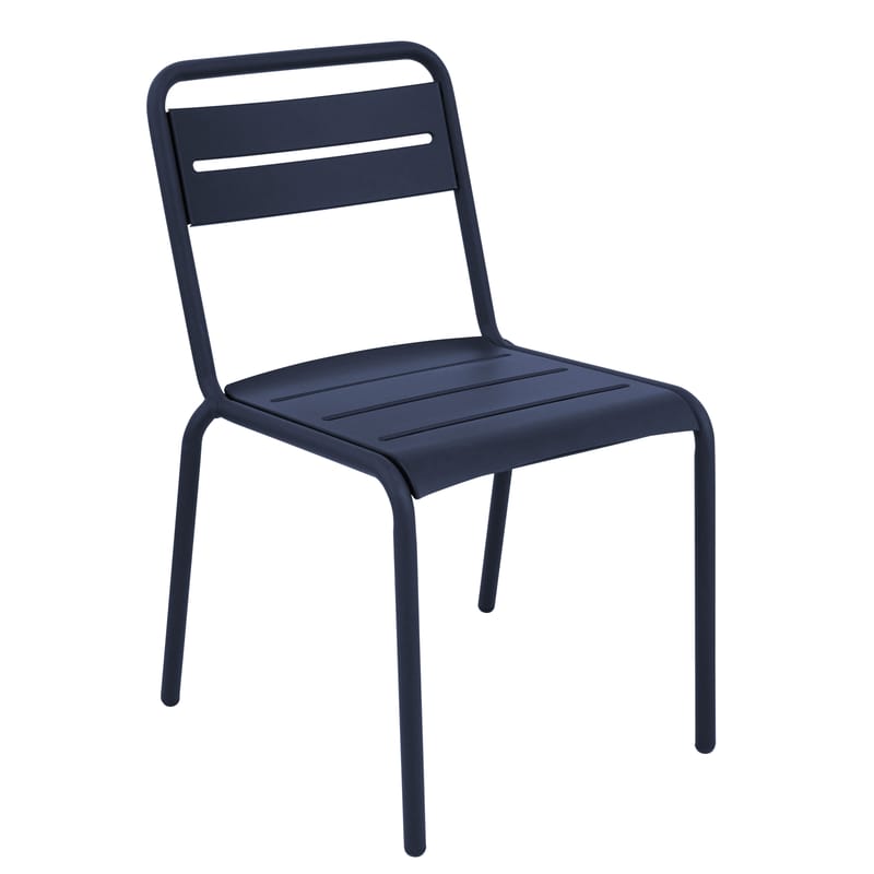 Mobilier - Chaises, fauteuils de salle à manger - Chaise empilable Star métal bleu - Emu - Bleu foncé - Acier verni, Taule galvanisée