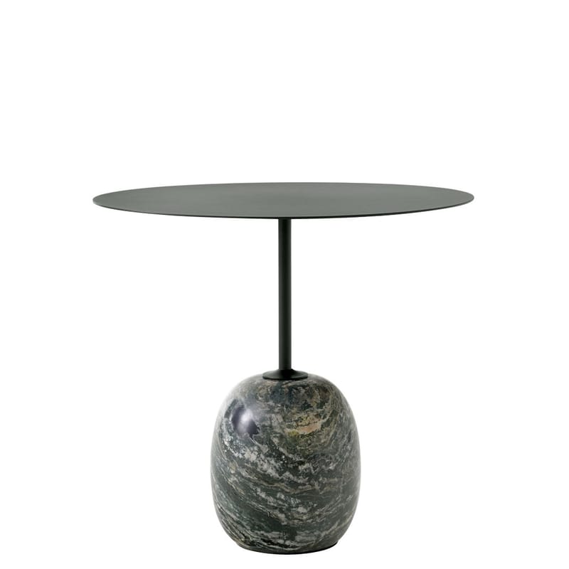 Mobilier - Tables basses - Guéridon Lato LN9 métal pierre vert / Marbre - 40 x 50 x H 45 cm - &tradition - Plateau vert / Marbre vert - Acier peint, Marbre