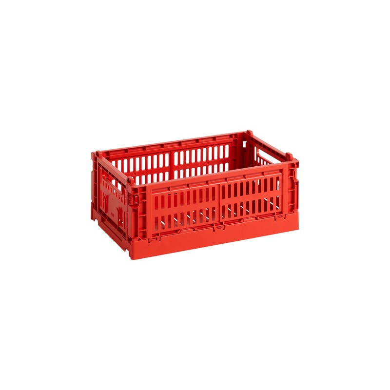 Décoration - Pour les enfants - Panier Colour Crate plastique rouge Small / 17 x 26,5 cm - Recyclé - Hay - Rouge - Polypropylène recyclé