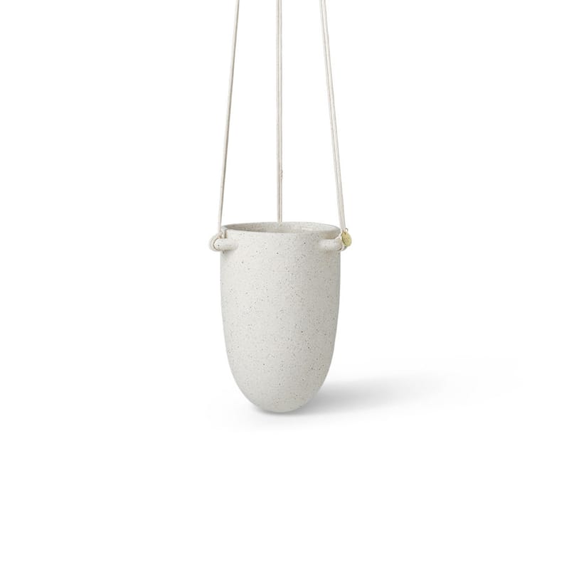Décoration - Pots et plantes - Pot suspendu Speckle Small céramique blanc / Grès - Ø 13,5 x H 18,5 cm - Ferm Living - Ø 13,5 / Blanc cassé - Grès