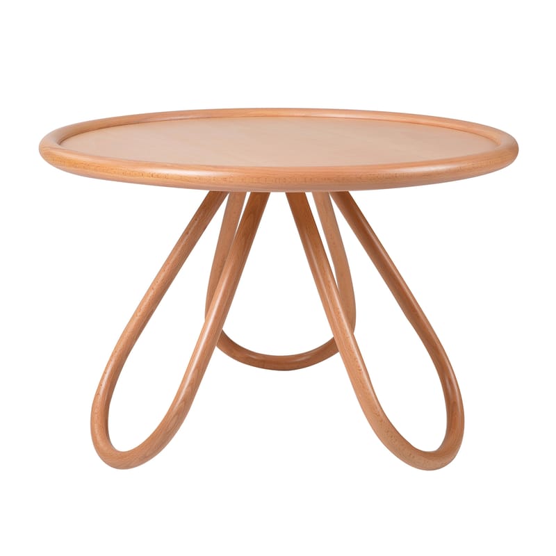 Mobilier - Tables basses - Table basse Arch bois naturel / Ø 73 cm - Wiener GTV Design - Bois naturel - Contreplaqué de hêtre, Hêtre massif cintré