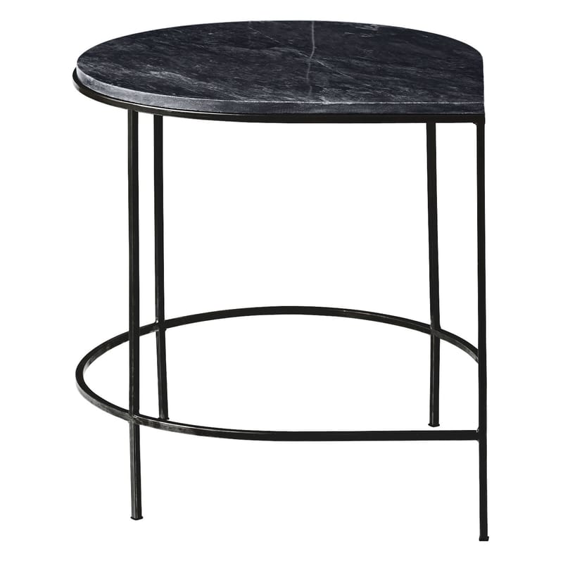 Mobilier - Tables basses - Table d\'appoint Stilla métal pierre noir / Plateau granite - H 50 cm - AYTM - Granite noir / Pied noir - Fer peint, Granite