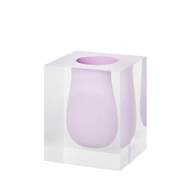 Décoration - Vases - Vase Bel Air Scoop plastique violet / Carré L 15 cm - Jonathan Adler - Lilas / Transparent - Acrylique