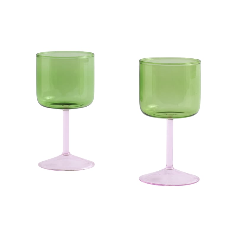 Table et cuisine - Verres  - Verre à vin Tint verre vert / Set de 2 - Hay - Vert - Verre borosilicaté
