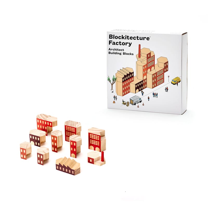 Décoration - Pour les enfants - Blocs de construction Blockitecture - Factory bois multicolore / 10 pièces - Bois - Areaware - Multicolore - Pin