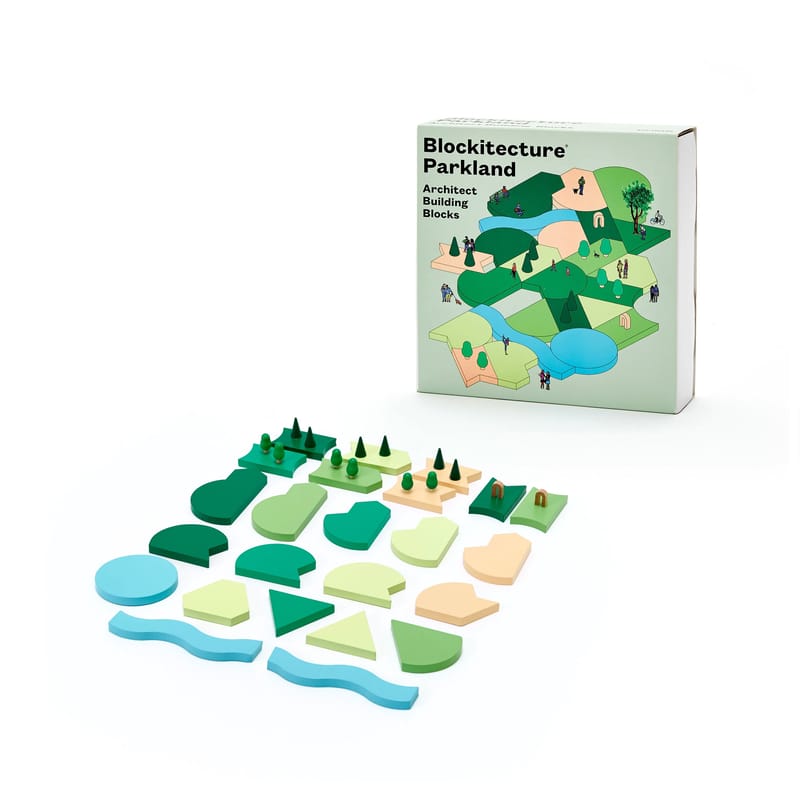 Décoration - Pour les enfants - Blocs de construction Blockitecture - Parkland bois multicolore / 24 pièces - Bois - Areaware - Multicolore - Pin