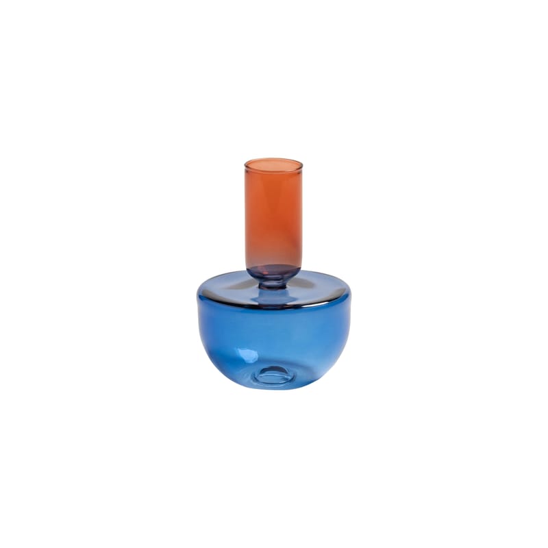 Décoration - Bougeoirs, photophores - Bougeoir Jumble verre multicolore / Ø 7 x H 9 cm - & klevering - Orange & bleu - Verre