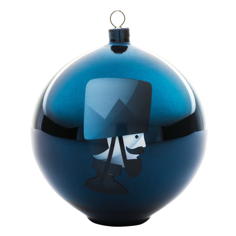 Tendances - Petits prix - Boule de Noël Blue christmas verre bleu - Alessi - Soldat - Verre soufflé décoré à la main