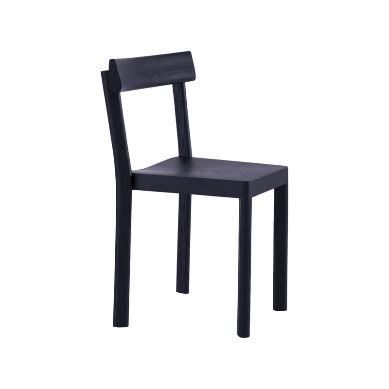 Mobilier - Chaises, fauteuils de salle à manger - Chaise empilable Galta bois noir - KANN DESIGN - Chêne noir - Chêne massif teinté, Multiplis courbé plaqué chêne teinté