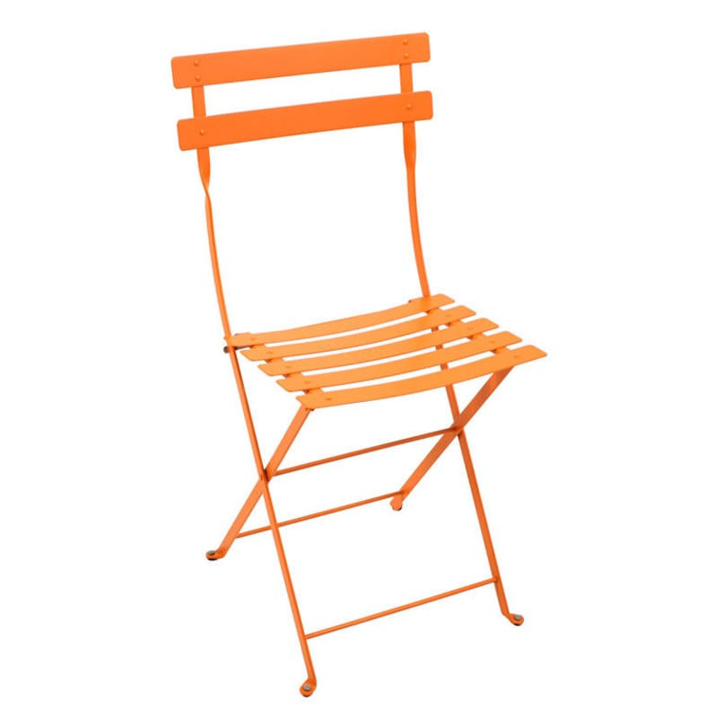 Mobilier - Chaises, fauteuils de salle à manger - Chaise pliante Bistro métal orange - Fermob - Carotte - Acier laqué