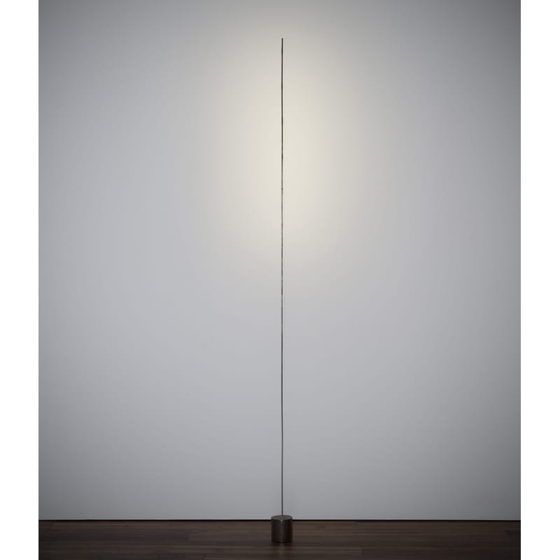 Luminaire - Lampadaires - Lampadaire Light stick métal argent LED / H 183 cm - Catellani & Smith - Argent / Base noire - Métal