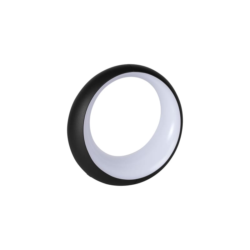 Luminaire - Lampes de table - Lampe sans fil rechargeable Hoopik LED métal noir / Ø 24 cm - Fermob - Réglisse - Aluminium, Polycarbonate