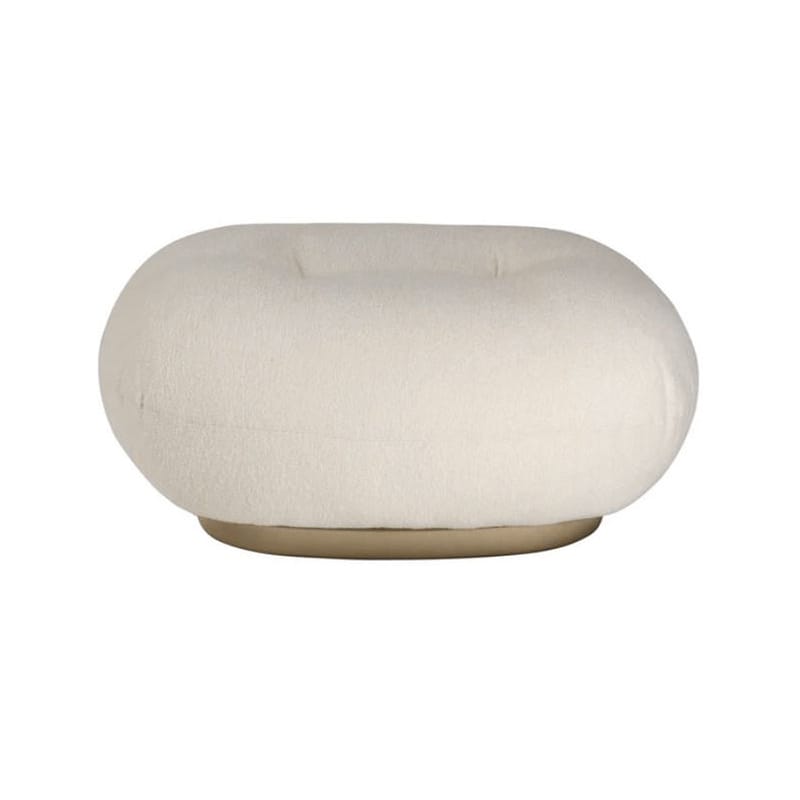 Furniture - Poufs & Floor Cushions - Pacha Pouf textile white / Pierre Paulin - 1975 reissue - Gubi - White (Karakorum 001 fabric) / Gold base - Foam, Painted MDF, Plywood, Terrycloth