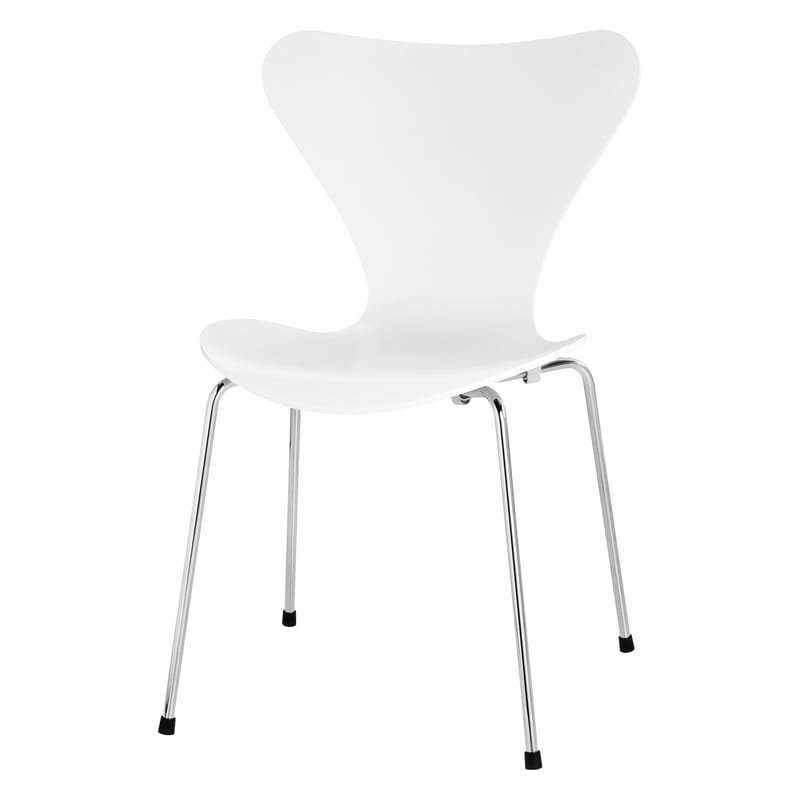 Furniture - Chairs - Série 7 Stacking chair wood white Ash - Fritz Hansen - Black tainted ash - Ashwood, Steel