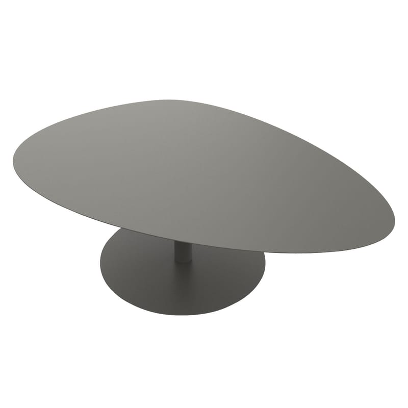 Mobilier - Tables basses - Table basse Galet XL métal gris / INDOOR - 80 x 120 - H 38,7 cm - Matière Grise - Taupe - Acier