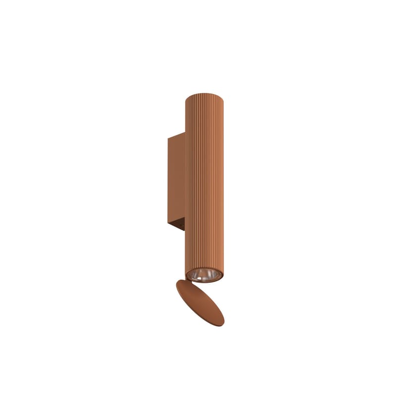 Luminaire - Appliques - Applique Flauta Riga INDOOR cuivre métal / LED - H 22,5 cm - Rayures verticales - Flos - Cuivre - Aluminium