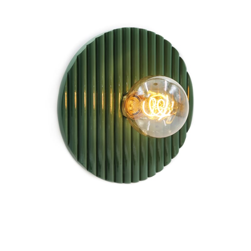 Luminaire - Appliques - Applique Riviera bois vert / Ø 25 cm - Maison Sarah Lavoine - Vert - Rotin laqué