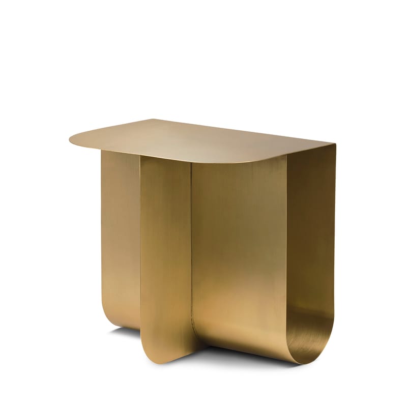 Möbel - Couchtische - Beistelltisch Mass gold metall / 40 x 30 cm - Metall / integrierter Zeitungsständer - Northern  - Messing gebürstet - Massives Messing