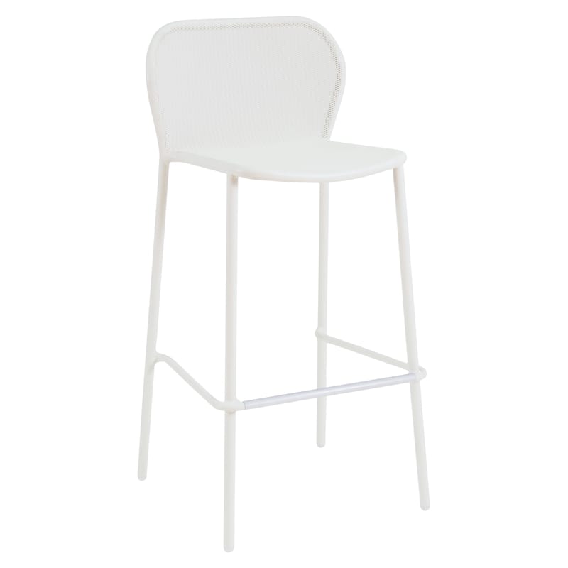 Mobilier - Tabourets de bar - Chaise de bar Darwin métal blanc / H 75 cm - Emu - Blanc - Acier verni
