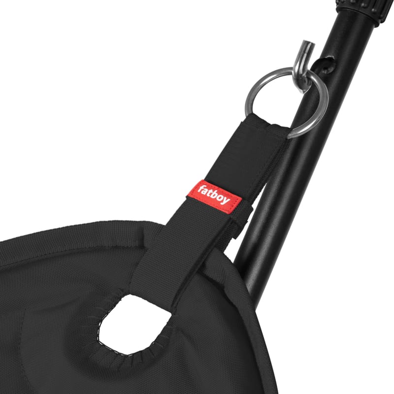 Hamac en Tissu Noir avec structure Mobile en Acier