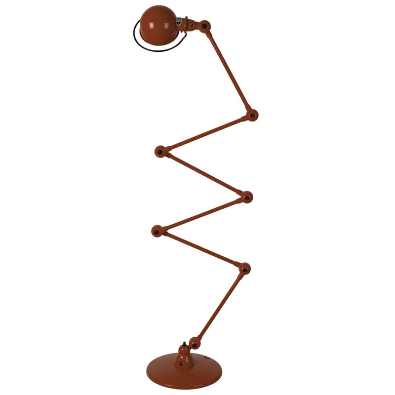 Luminaire - Lampadaires - Lampadaire Loft Zigzag métal marron / 6 bras - H max 240 cm - Jieldé - Chocolat brillant - Acier inoxydable